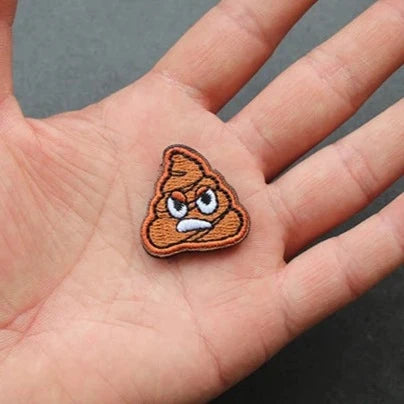 Funny 'Mini Poop | Angry' Embroidered Velcro Patch