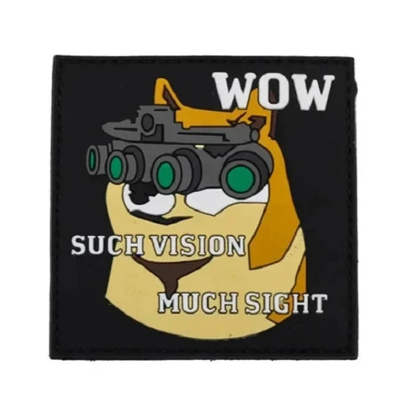 Tactical Dog 'Wow Such Vision Much Sight' PVC Rubber Velcro Patch