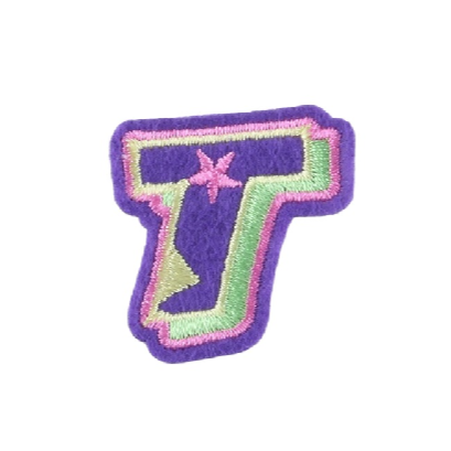 Cute Letter T 'Colorful' Embroidered Patch