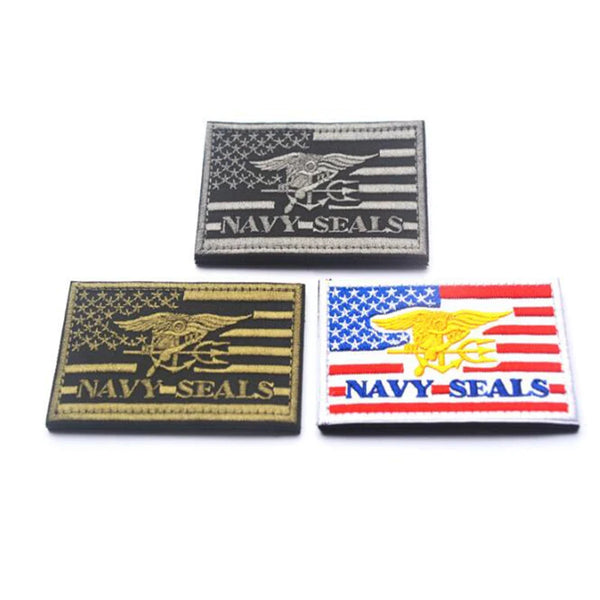 American Flag 'Navy Seals' Embroidered Velcro Patch