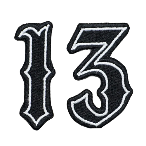 Lucky Number 13 Embroidered Velcro Patch