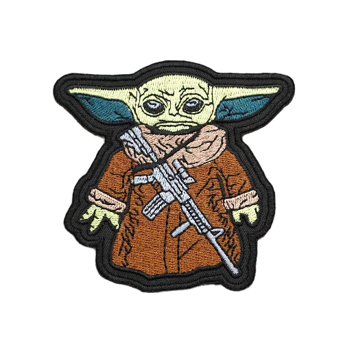 Star Wars 'Baby Yoda | Tactical Gun' Embroidered Velcro Patch