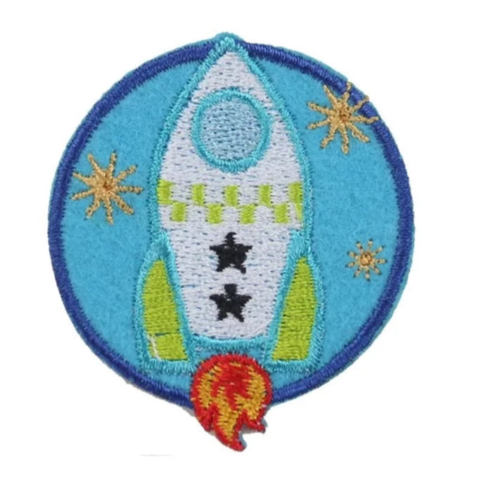 Cute 'Rocket Ship' Embroidered Patch