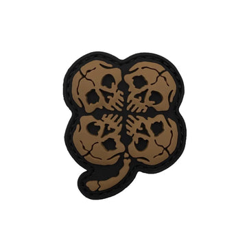 Clover Skull PVC Rubber Velcro Patch