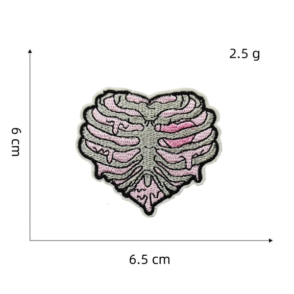 Rib Cage Heart 'Melting' Embroidered Patch