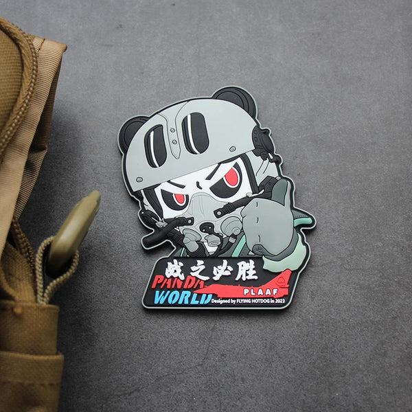 Tactical Panda 'Pilot Fighter' PVC Rubber Velcro Patch