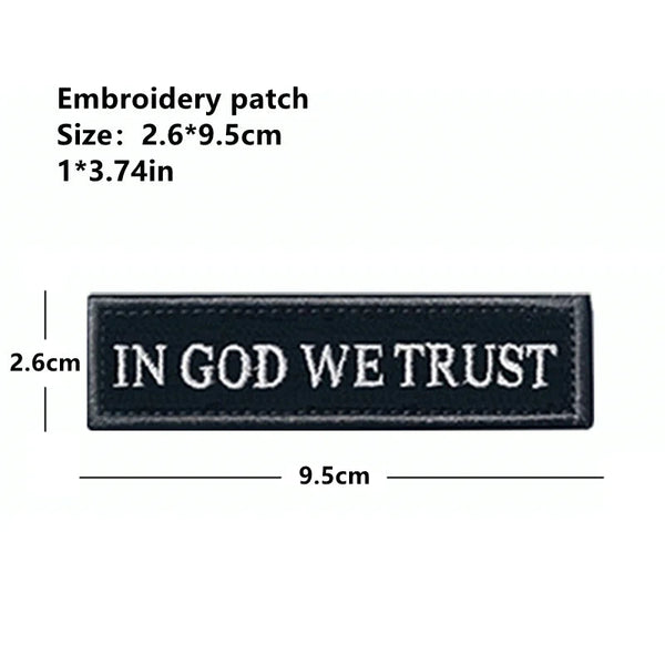 Religious 'In God We Trust | Rectangle' Embroidered Velcro Patch