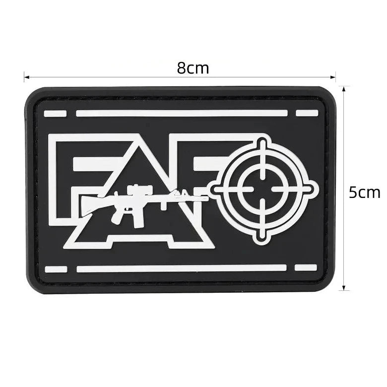 Military Tactical 'FAFO | Gun and Target' PVC Rubber Velcro Patch