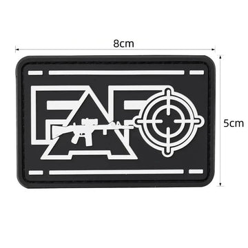 Military Tactical 'FAFO | Gun and Target' PVC Rubber Velcro Patch