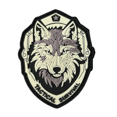 Wolf 'Tactical Survival' PVC Rubber Velcro Patch