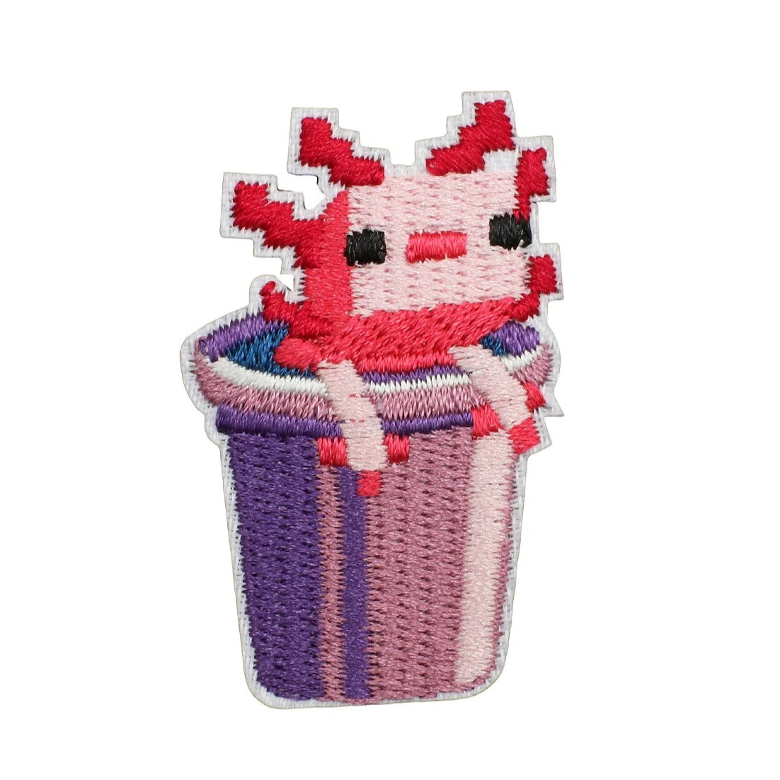 Minecraft 'Axolotl in Bucket' Embroidered Patch