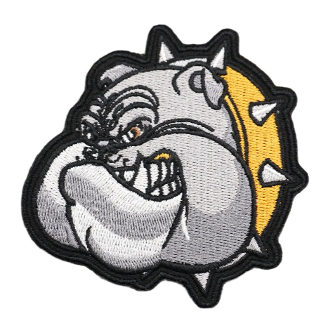 Bulldog Head 'Angry' Embroidered Velcro Patch