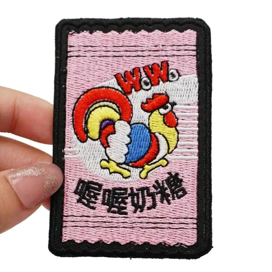 Wowo Oh Oh Milk Candy 'Square' Embroidered Velcro Patch