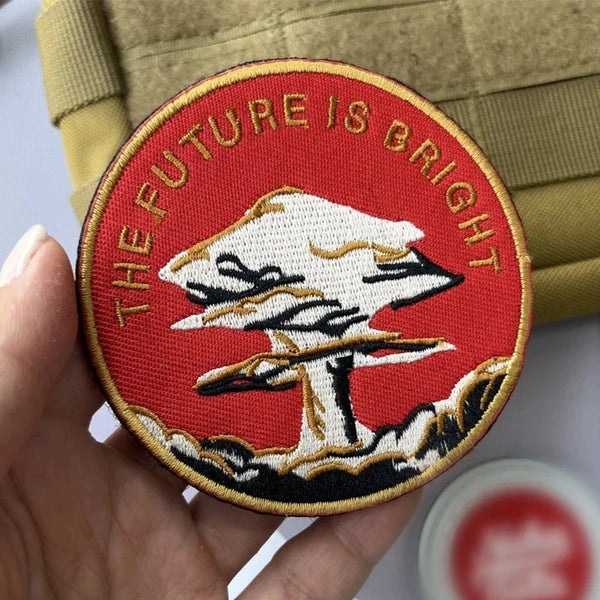 The Future Is Bright 'Round' Embroidered Velcro Patch