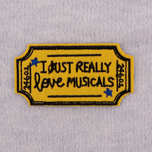 Music Ticket ‘I Just Really Love Musicals’ Embroidered Patch