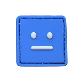 Cute Smiley 'Square Face' PVC Rubber Velcro Patch