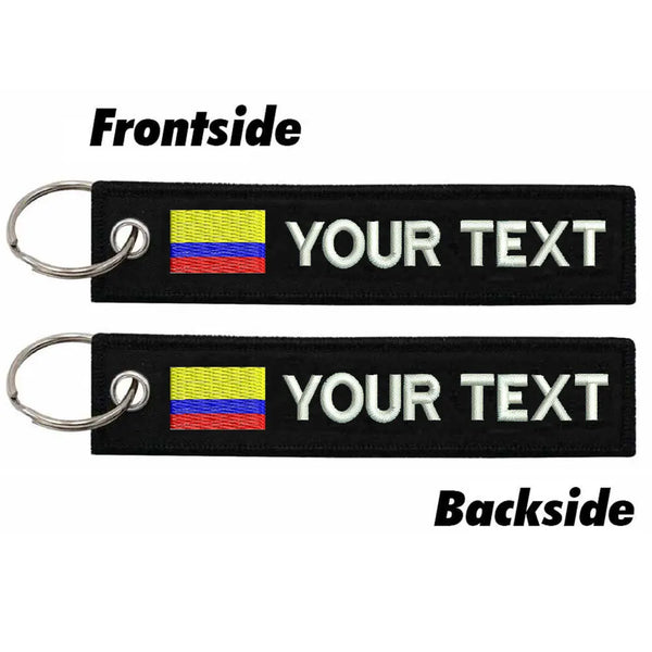 Personalized Keychain 'Columbia Flag' Embroidered Velcro Patch