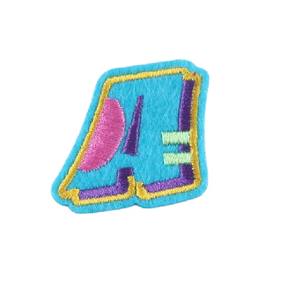 Cute Letter A 'Colorful' Embroidered Patch