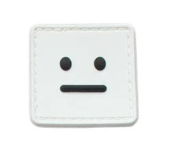 Cute Smiley 'Square Face' PVC Rubber Velcro Patch