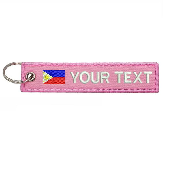 Personalized Keychain 'Philippine Flag' Embroidered Velcro Patch