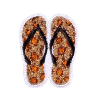 Cute 'Leopard Flip Flop' Embroidered Patch