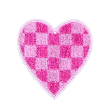 Cute 'Checkered Heart' Embroidered Patch