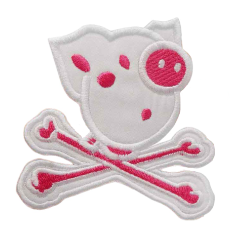 Cute 'Pig Skull' Embroidered Velcro Patch