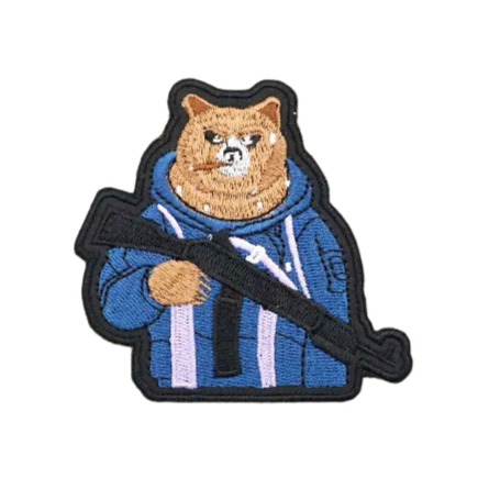 Cool Bear 'Tactical Gun' Embroidered Velcro Patch