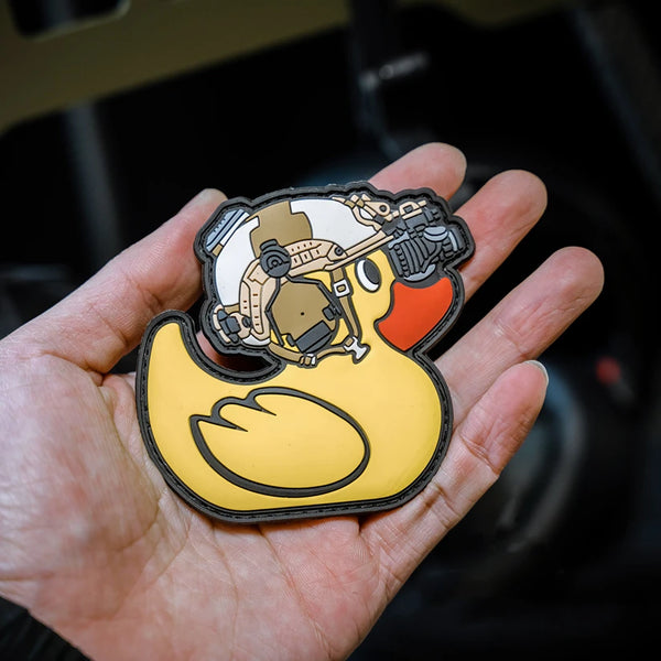 Cute Duck 'Tactical Headgear' PVC Rubber Velcro Patch