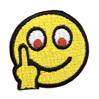 Smiley Emoji 'F U' Embroidered Velcro Patch