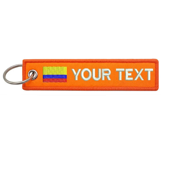 Personalized Keychain 'Columbia Flag' Embroidered Velcro Patch