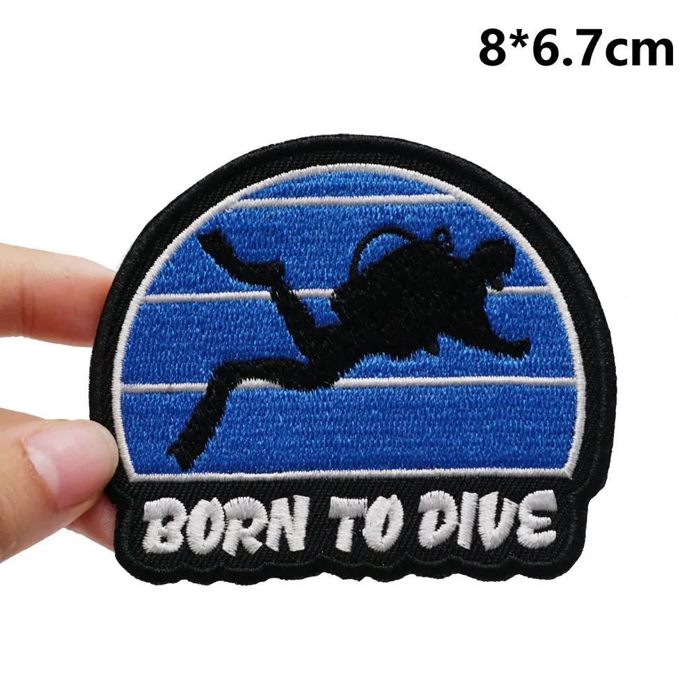 Diver 'Born To Dive' Embroidered Patch