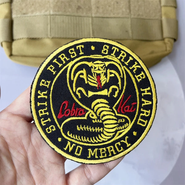 Cobra Kai 'Strike First Strike Hard No Mercy' Embroidered Velcro Patch