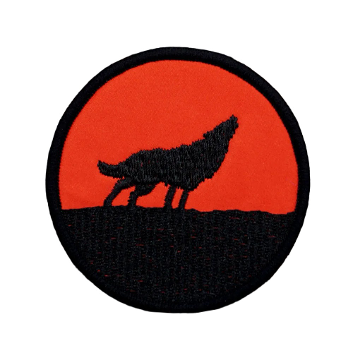 Wolf 'Round' Embroidered Velcro Patch