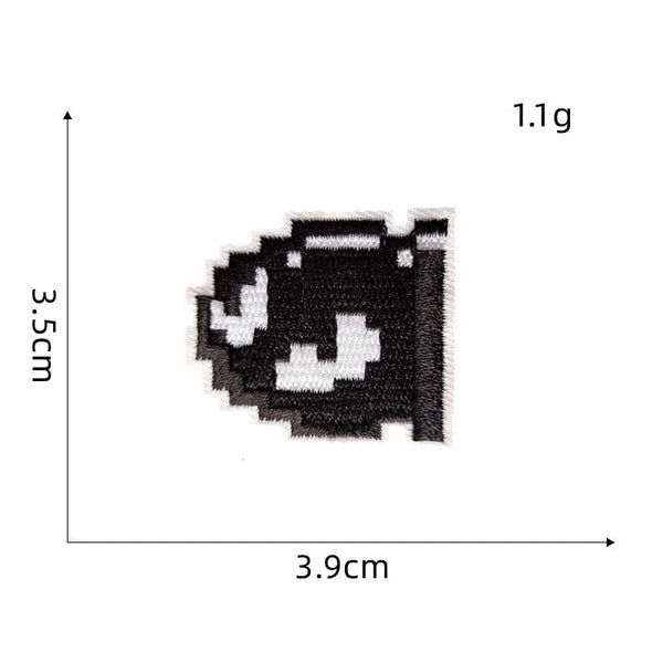 Mushroom Kingdom Pixel 'Bullet Bill' Embroidered Patch