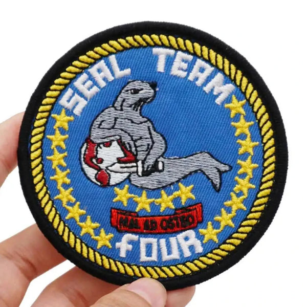 Military Tactical 'Seal Team Four' Embroidered Velcro Patch