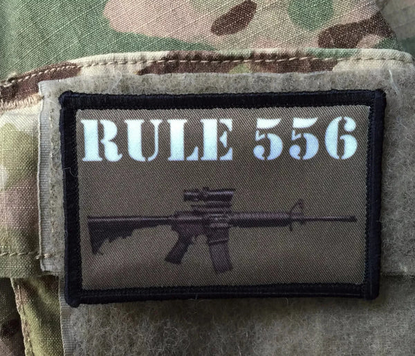 Military Tactical 'Rule 556 | AR-15 Rifle' Embroidered Velcro Patch