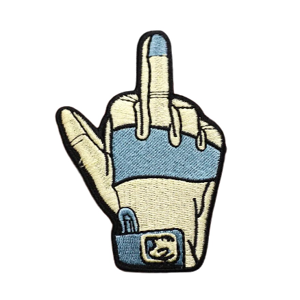 Hand Glove 'F U' Embroidered Velcro Patch