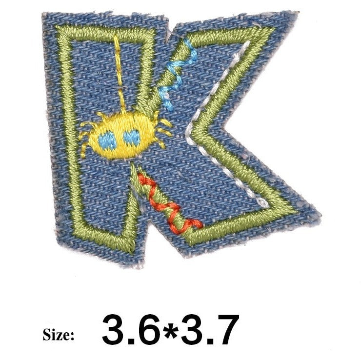 Letter K 'Denim Letter' Embroidered Patch