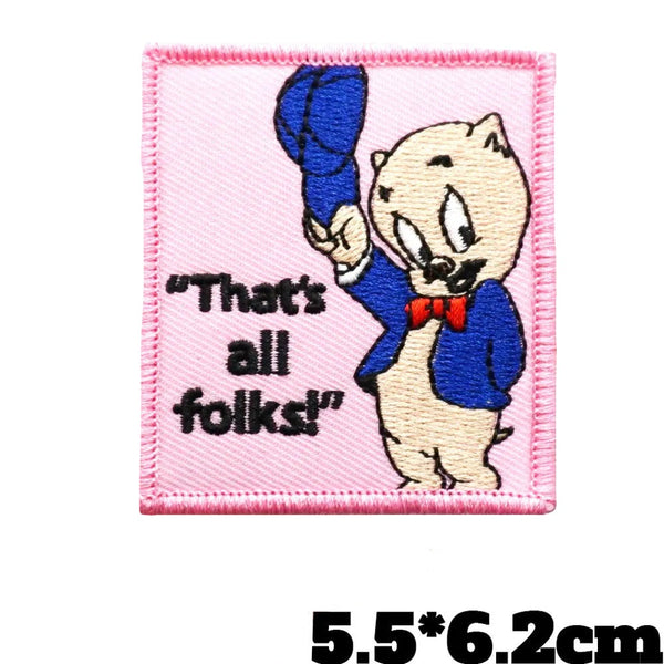 Looney Tunes 'Porky Pig | That's All Folks!' Embroidered Patch