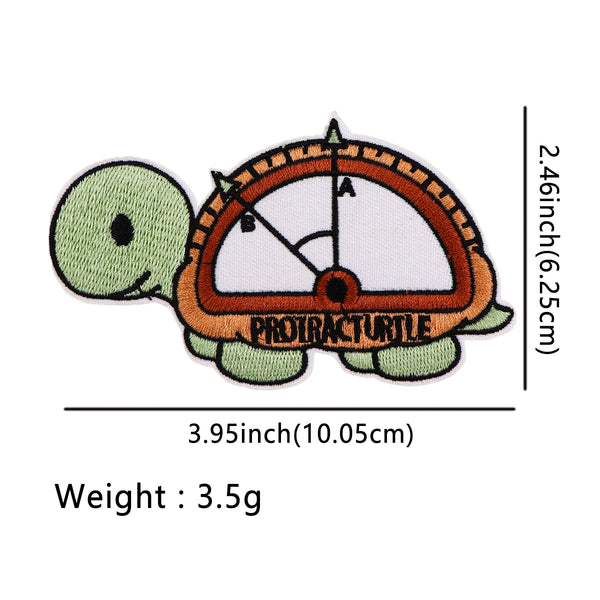 Math Turtle 'Protracturtle' Embroidered Patch