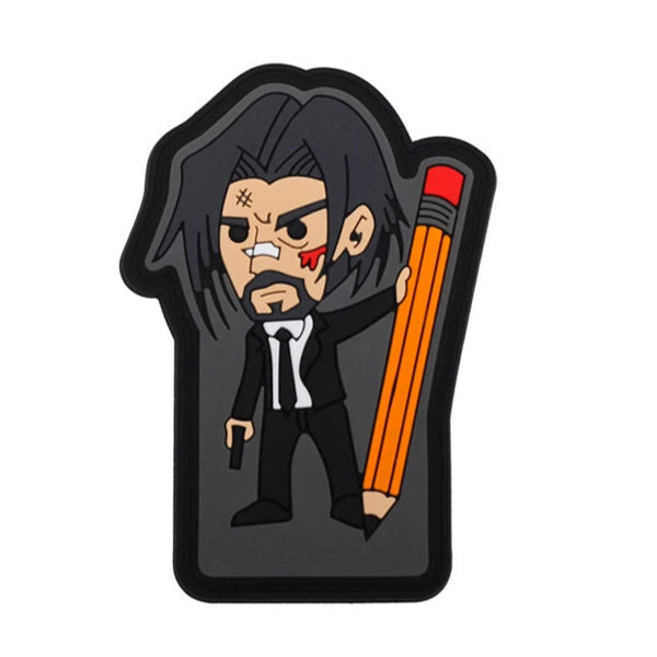 John Wick 'Holding Gun and Big Pencil' PVC Rubber Velcro Patch