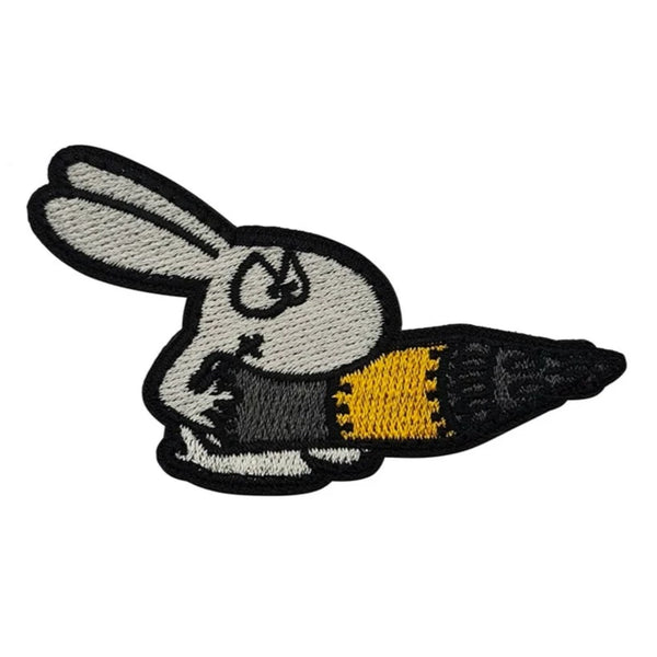 Cute Rabbit 'Ballistic Missile' Embroidered Velcro Patch