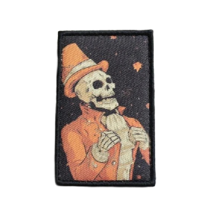 Autumn Skull 'Portrait' Embroidered Velcro Patch