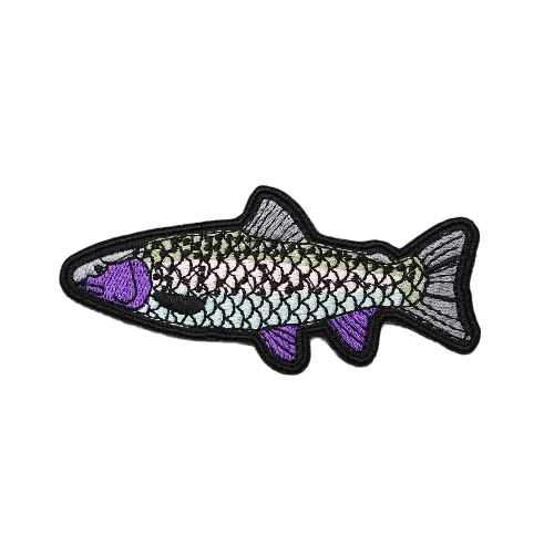 Trout Fish 'Purple Fins and Gill' Embroidered Velcro Patch