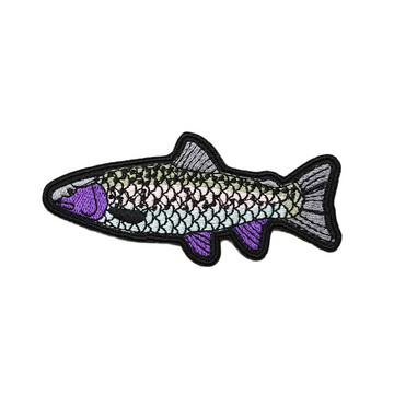 Trout Fish 'Purple Fins and Gill' Embroidered Velcro Patch