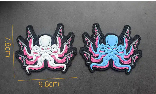 Octopus 'Tactical Guns' PVC Rubber Velcro Patch