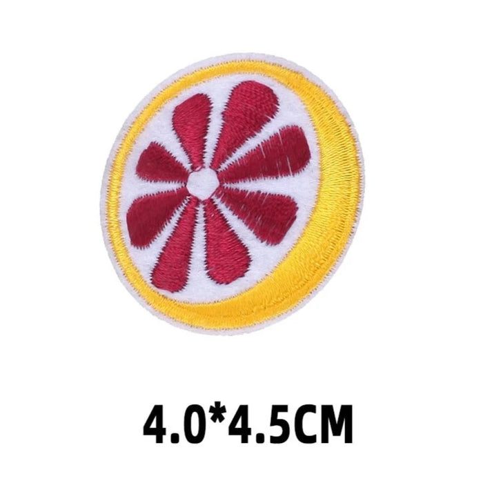 Fruit 'Sliced Grapefruit' Embroidered Patch
