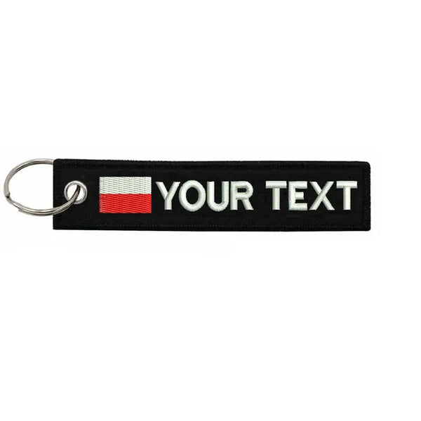 Personalized Keychain 'Poland Flag' Embroidered Velcro Patch