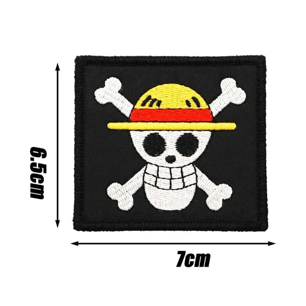 One Piece 'Straw Hat Pirates Logo | Square' Embroidered Velcro Patch